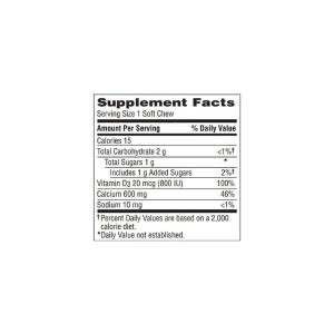 Caltrate Calcium & Vitamin D Supplement, 600+D, Soft Chews Chocolate Truffle