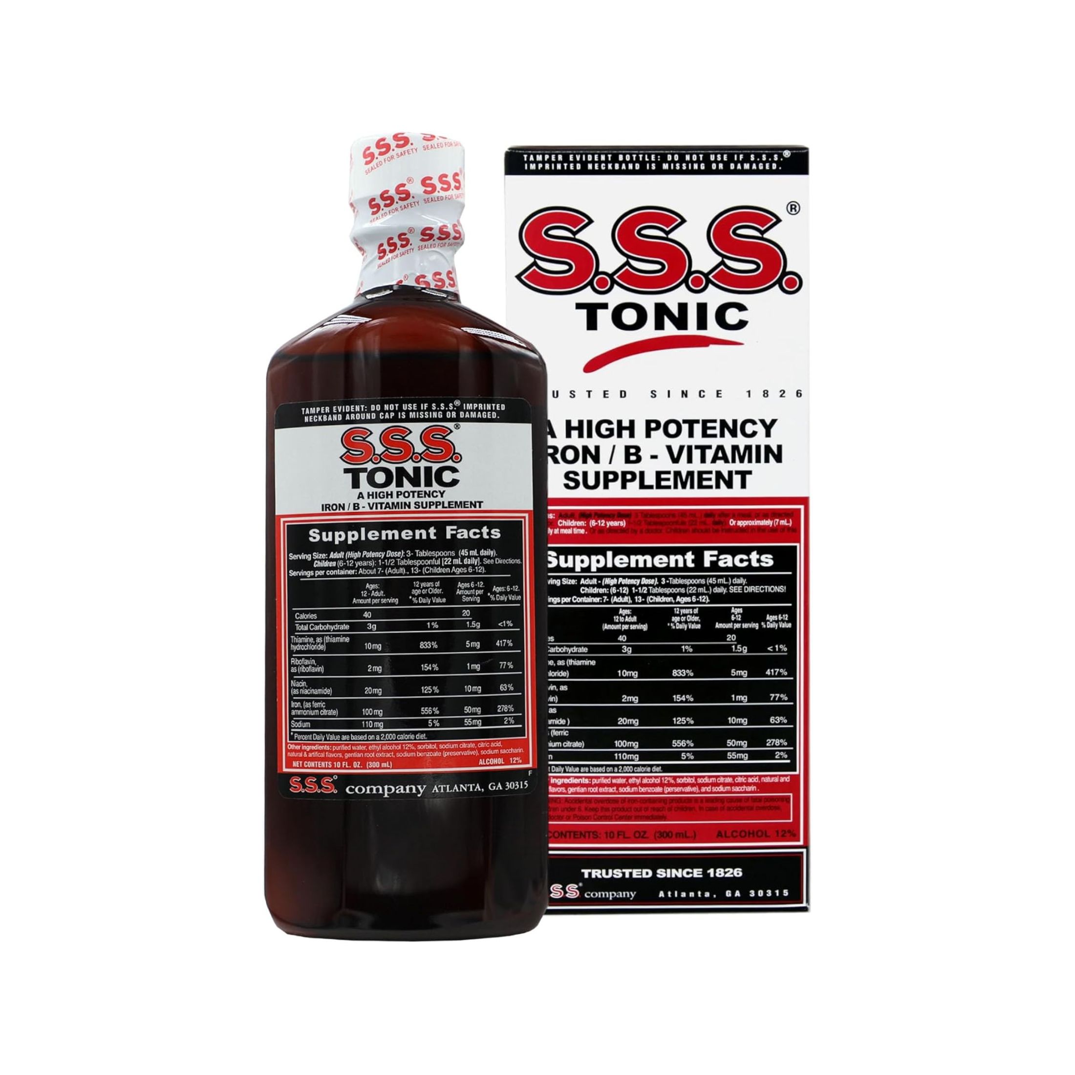 SSS Tonic Liquid Iron & Vitamin B Supplement 20 Oz