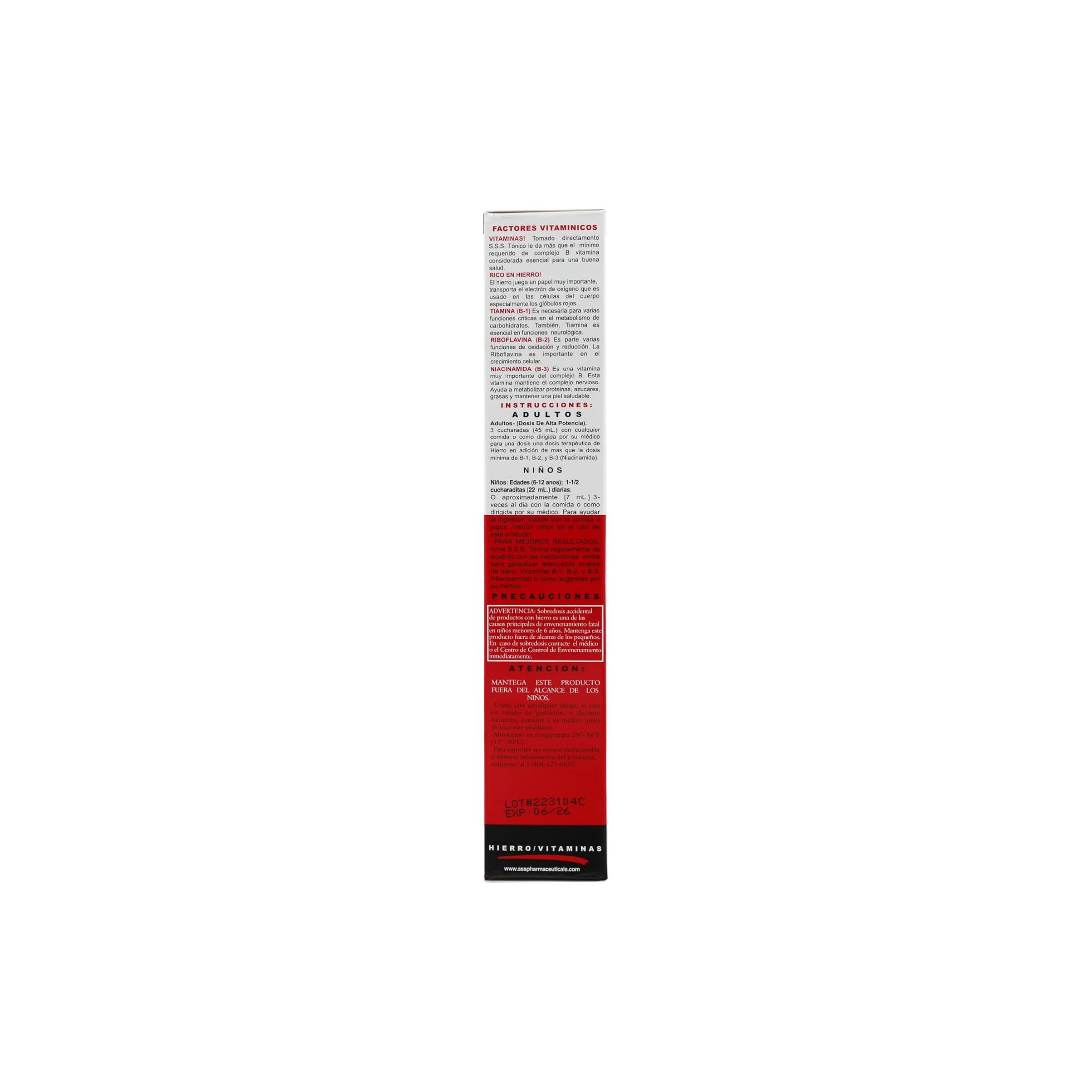 SSS Tonic High Potency Iron/B-Vitamin Supplement 10 Oz