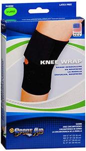Sportaid Knee Supports Sport Aid Neoprene Wrap Support, XL, Black