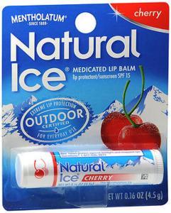 Mentholatum Natural Ice Medicated Lip Balm Cherry Flavor SPF 15
