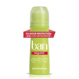 Ban Invisible Roll On Regular Antiperspirant Deodorant 3.5 Fl Oz
