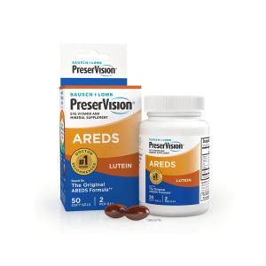 PreserVision Bausch & Lomb AREDS Lutein, Eye Vitamin & Mineral Supplement, 120 Soft Gels