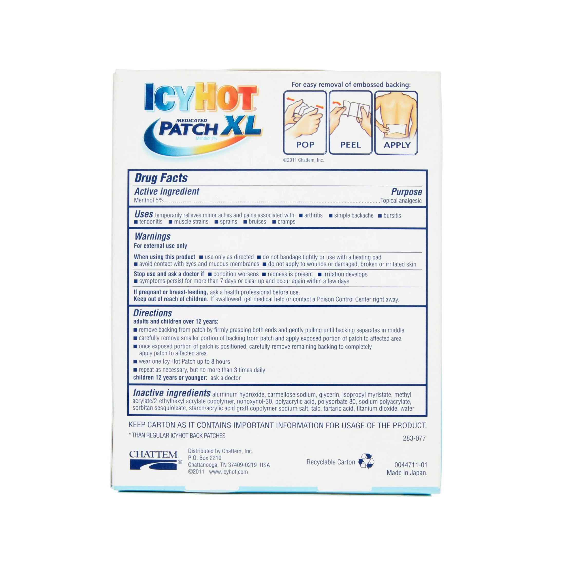 Icy Hot Medicated Extra Strength XL Back & Large Areas Patch 3 Ct