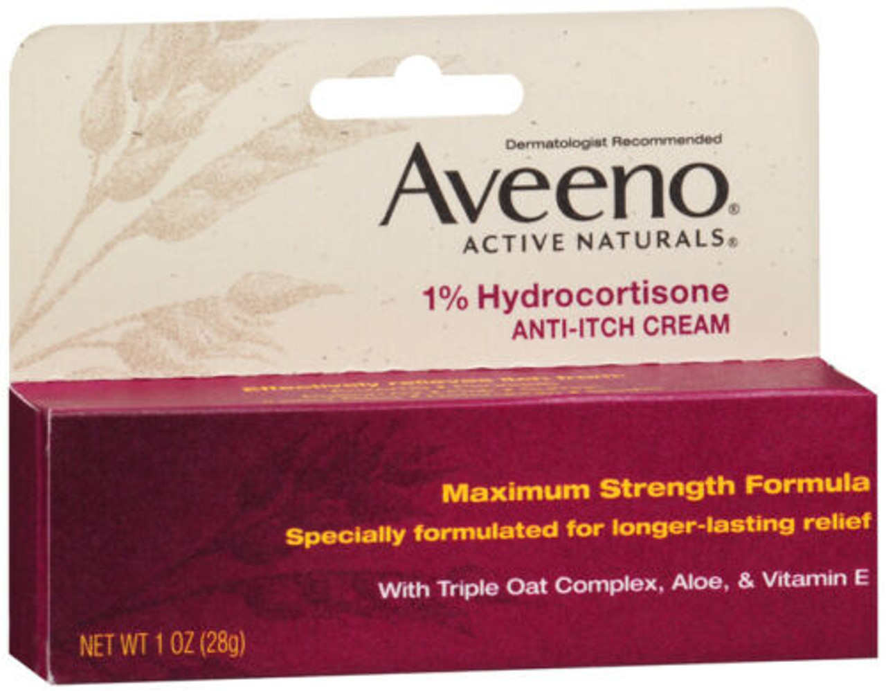 Aveeno Anti Itch Cream, Maximum Strength Formula 1 Oz