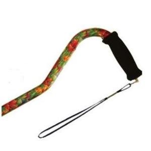 Alex Orthopedics Offset Adjustable Aluminum Cane Foam Grip Handle - Summer Garden