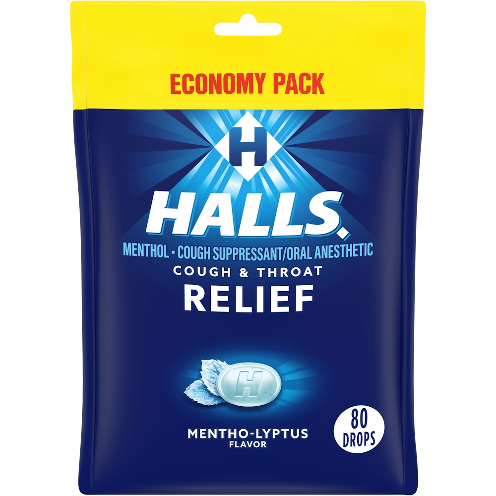 Halls Mentho-Lyptus Flavor Cough & Throat Relief Drops Economy Pack