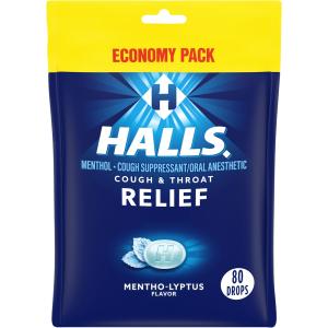 Halls Mentho-Lyptus Flavor Cough & Throat Relief Drops Economy Pack