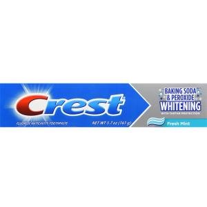 Crest Baking Soda And Peroxide Whitening Fluoride Toothpaste With Tartar Protection, Fresh Mint, 5.7 OZ