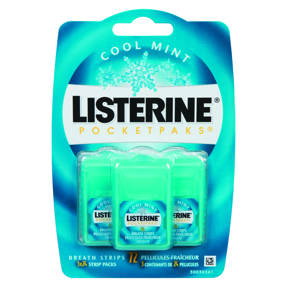 Listerine Cool Mint Pocketpaks Breath Strips 24 Strip Pack
