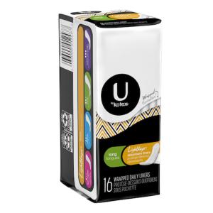 U by Kotex Security Lightdays Panty Liners, Light Absorbency, Long, Wrapped Unscented, Long