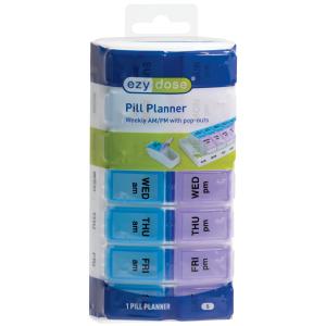 Ezy Dose Weekly AM/PM Travel Pill Planner, Small