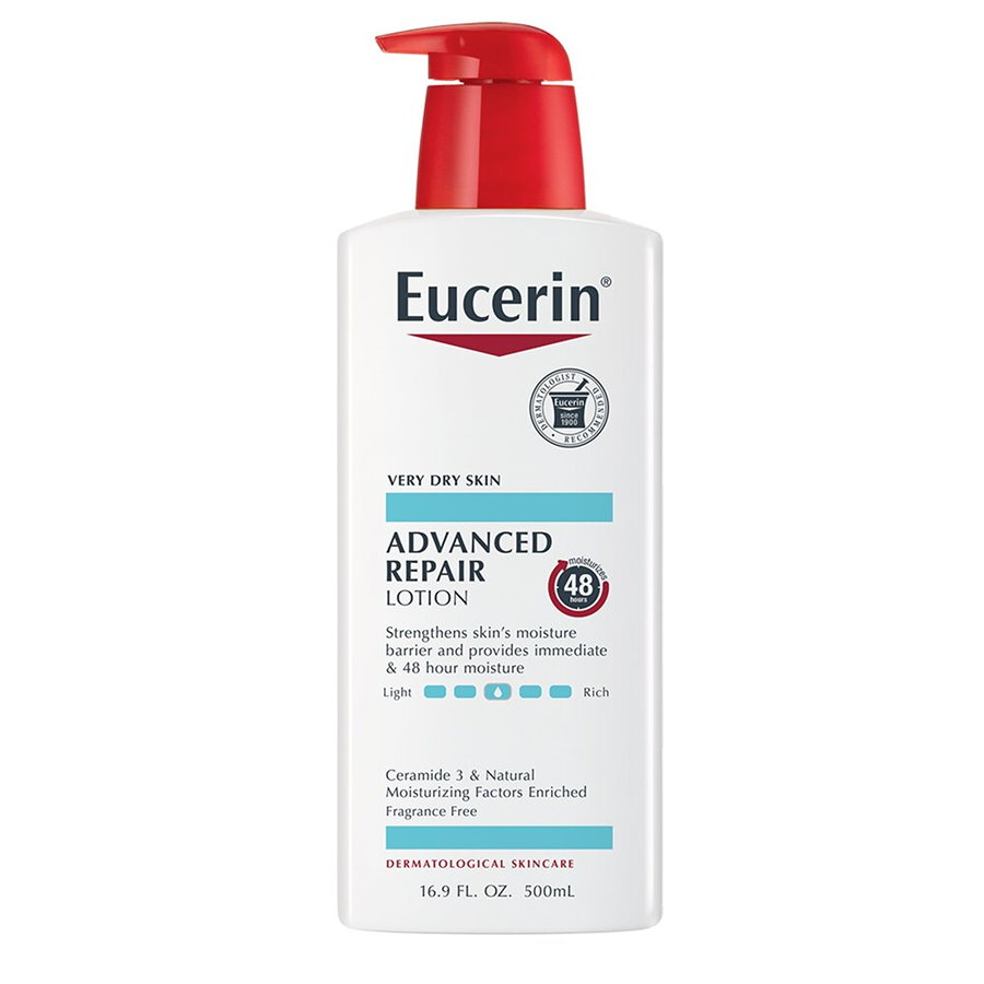 Eucerin Lotion, Light Feel, Advanced Repair, Fragrance Free
