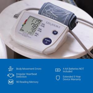 Lifesource One Step Auto Inflate Blood Pressure Monitor With Medium Cuff