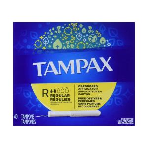 Tampax Cardboard Applicator Tampons Regular Absorbency Unscented