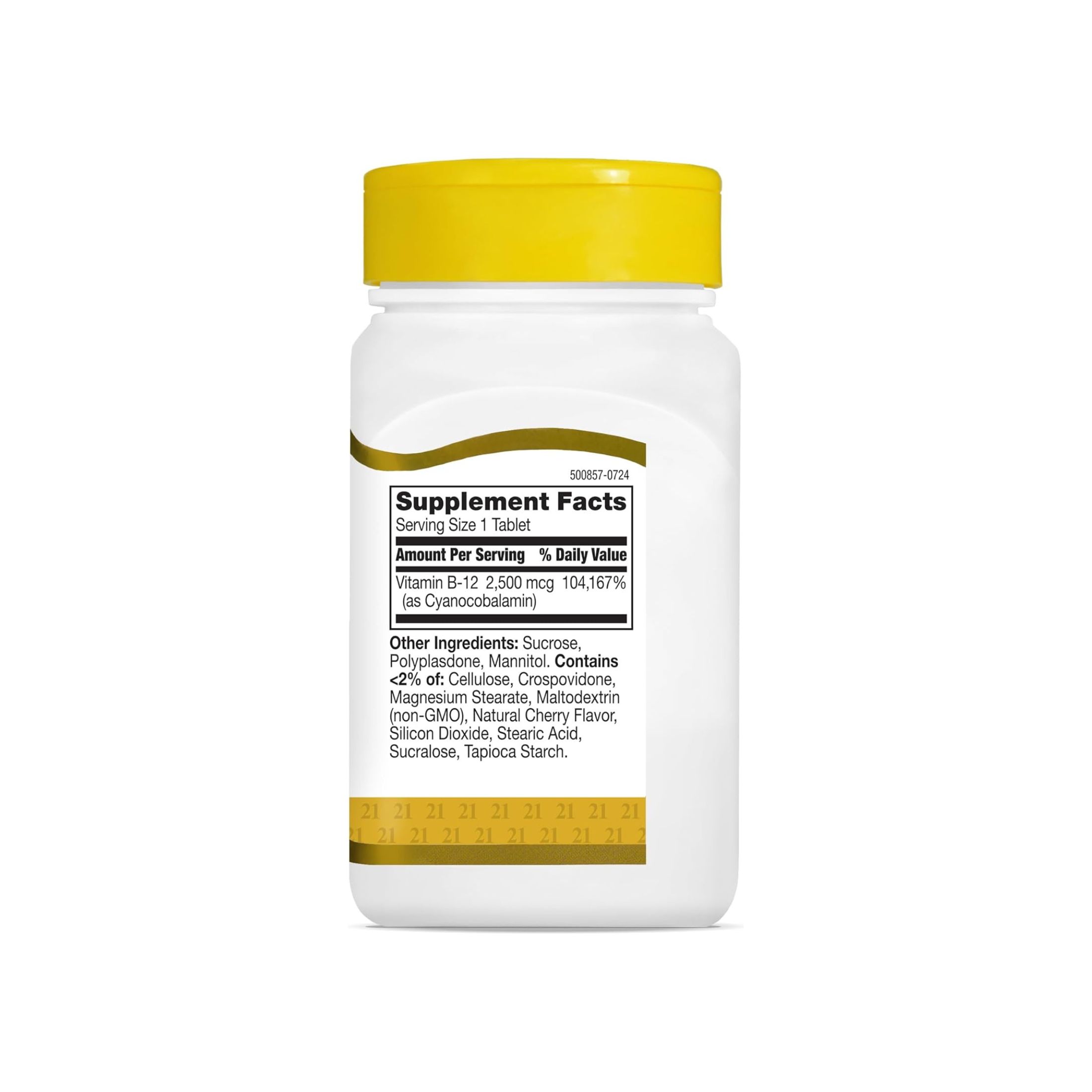 21st Century Vitamin B-12, Sublingual, 2500 Mcg, Tablets