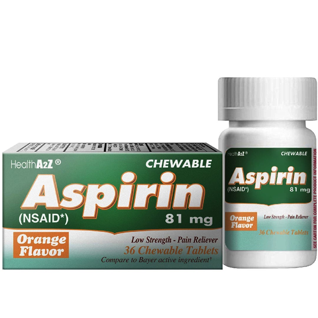 HealthA2Z A2 Aspirin, Low Strength, 81 Mg, Chewable Tablets, Orange Flavor