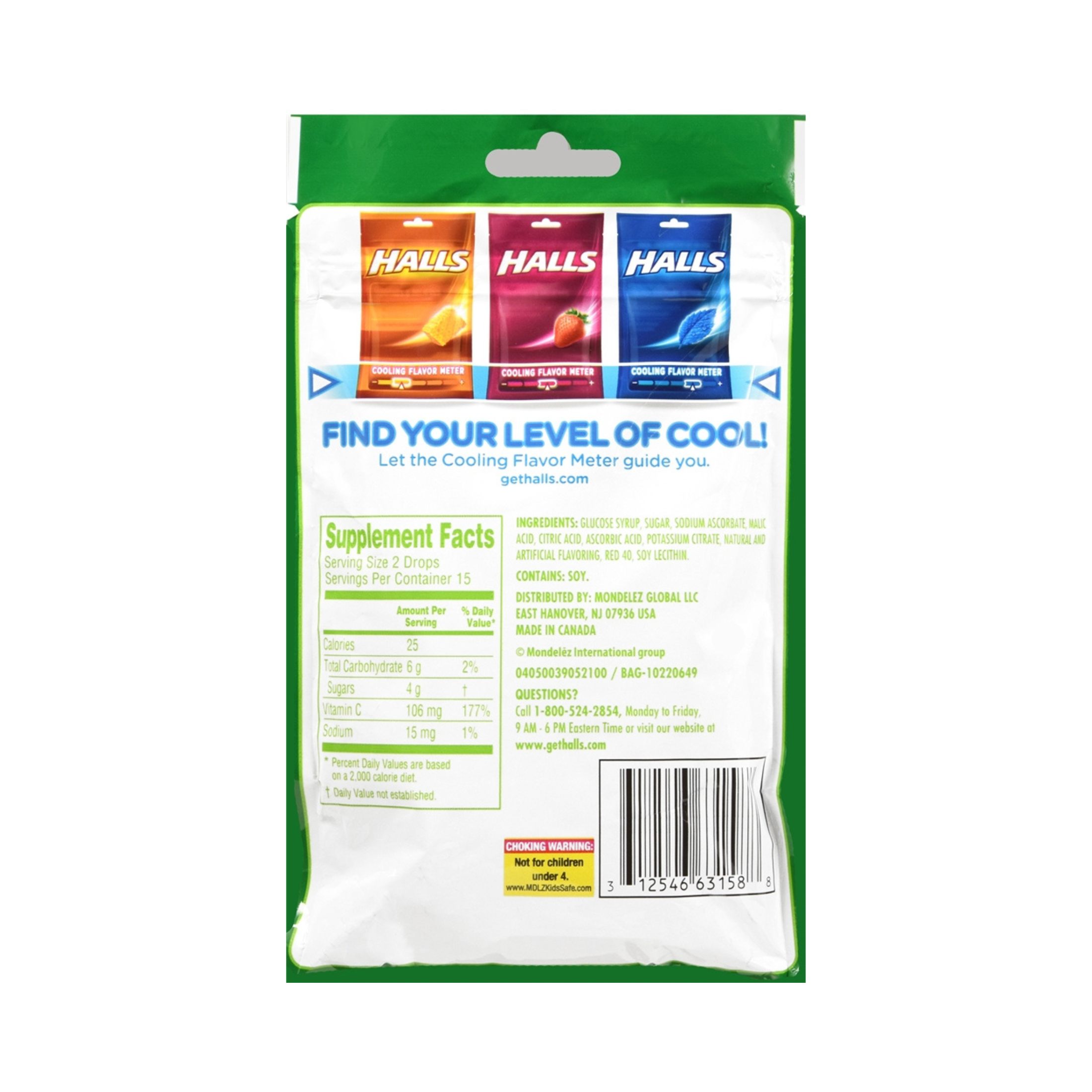 Halls Defense Vitamin C Supplement Drops - Watermelon
