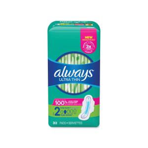 Always Ultra Thin Pads With Wings, Size 2, Long, Super Absorbent