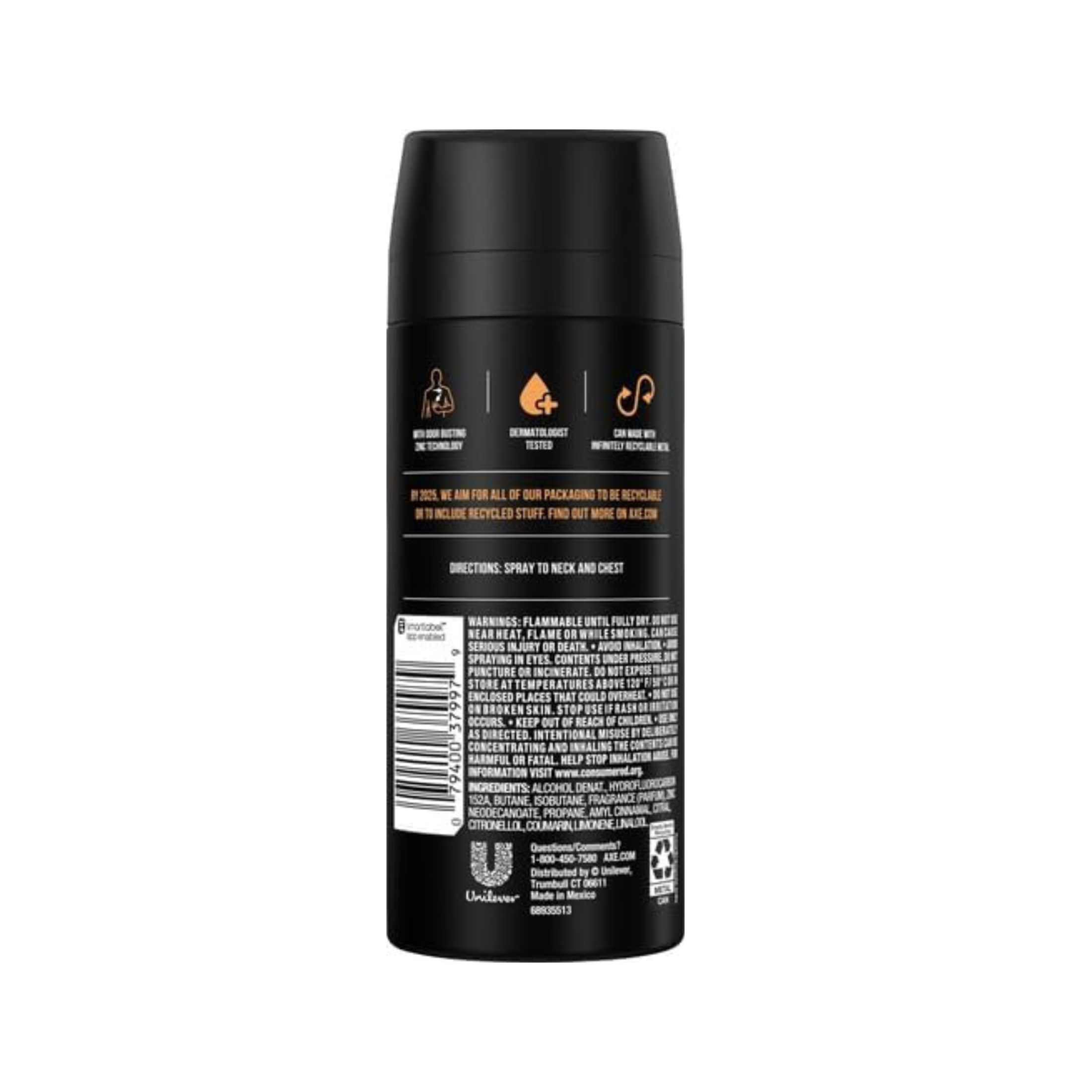 Axe Dark Temptation Body Spray Deodorant For Men, 4 Oz