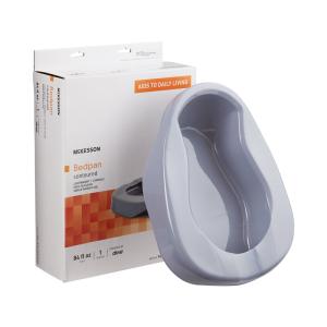 McKesson Contoured Bedpan 4-1/4 Inch Polyethylene Gray 1 Each 146-RTLPC23212
