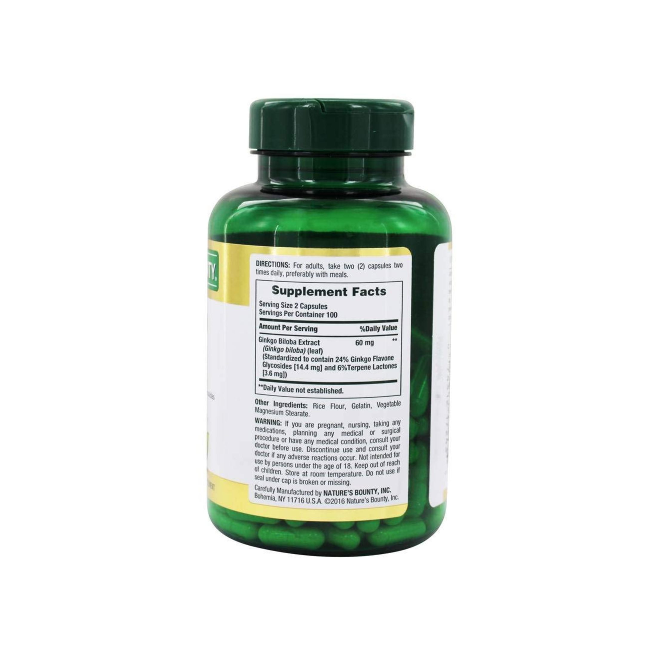 Nature's Bounty Ginkgo Biloba, 60 Mg, Capsules