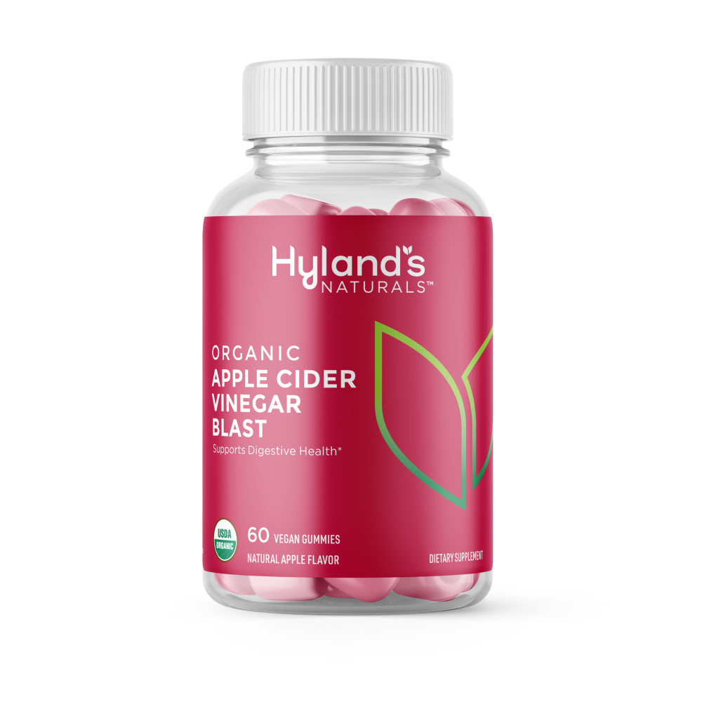 Hyland's Naturals, Organic Apple Cider Vinegar Blast Gummies, Natural Apple, 60 Vegan Gummies