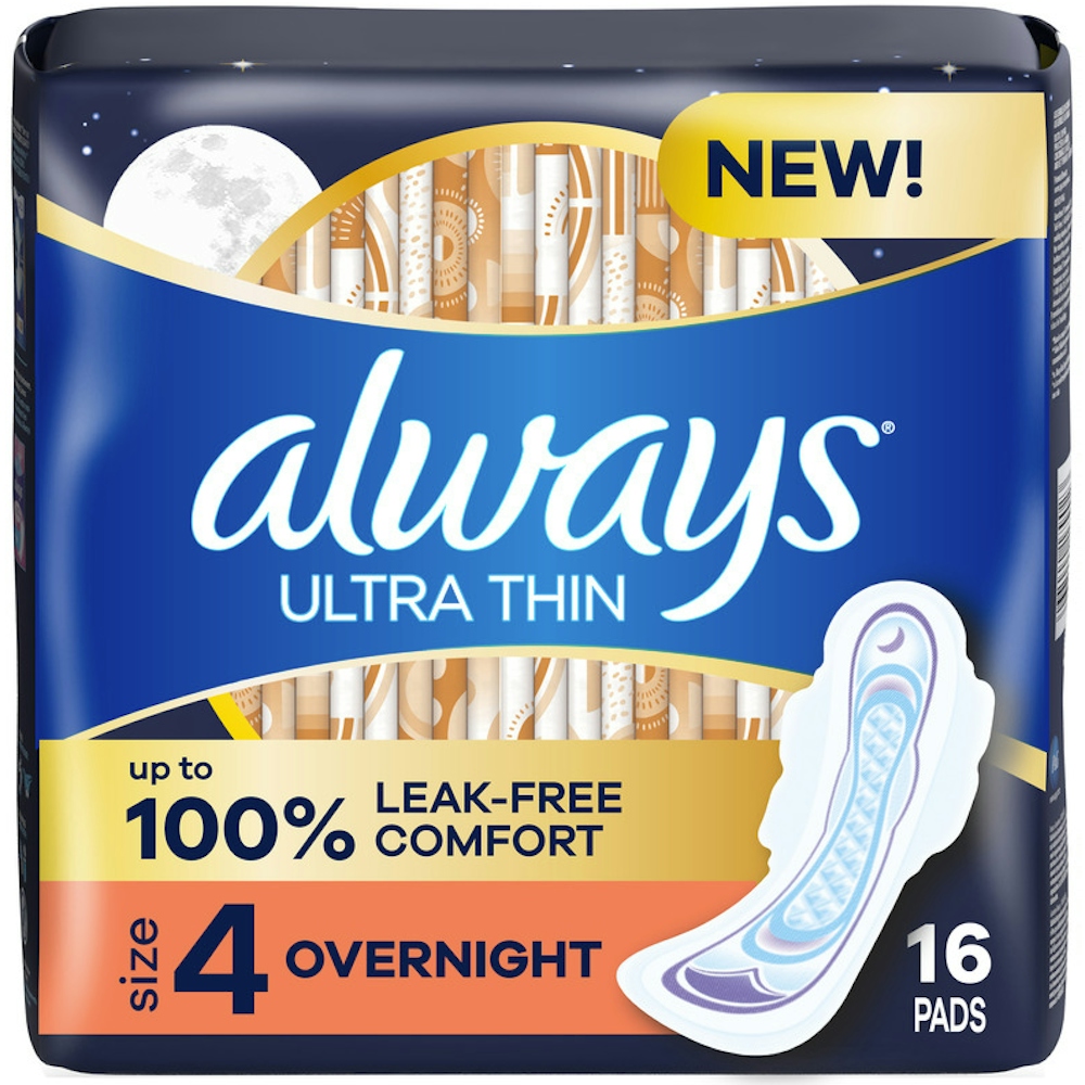 Always Ultra Thin Pads Size 4, Overnight With Wings