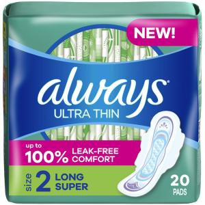 Always Ultra Thin Daytime Pads, With Wings Size 2 Long Super Unscented
