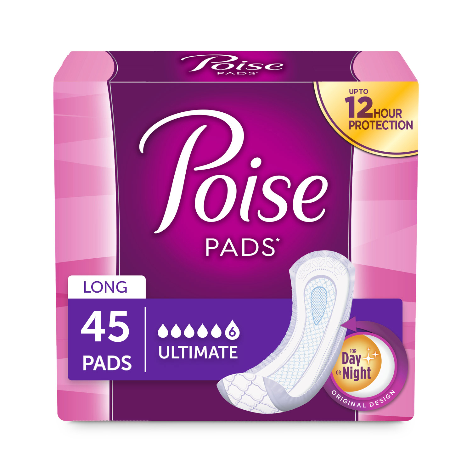 Poise Incontinence Pads, Ultimate Absorbency, Long