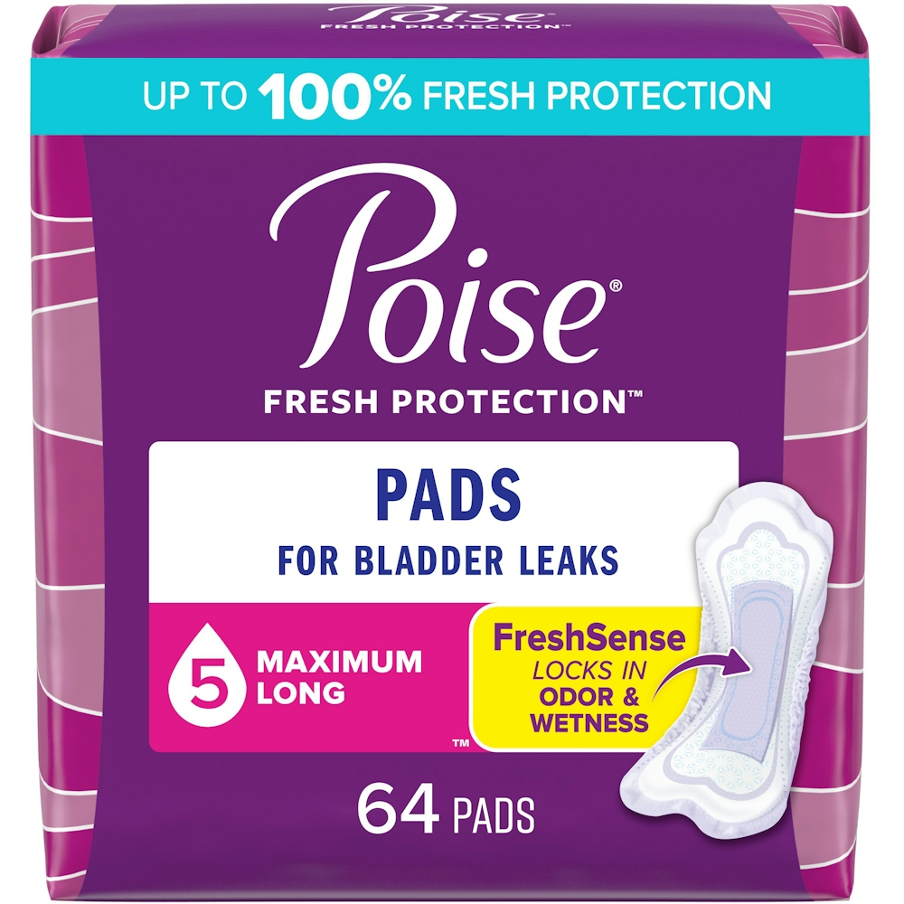 Poise Postpartum Long Incontinence Pads, Maximum Absorbency