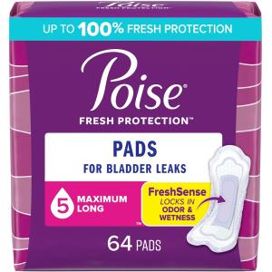 Poise Postpartum Long Incontinence Pads, Maximum Absorbency