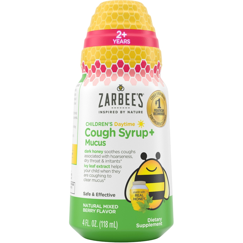 Zarbee's Cough Syrup + Mucus, Daytime, Natural Mixed Berry Flavor, Children's 4 Fl Oz