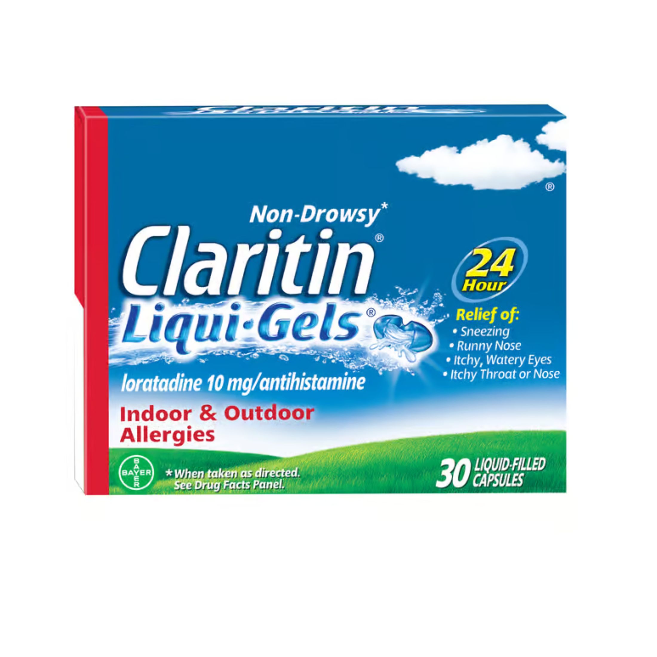 Claritin Liqui Gels Capsules 10 Mg Non Drowsy Indoor & Outdoor Allergies Relief