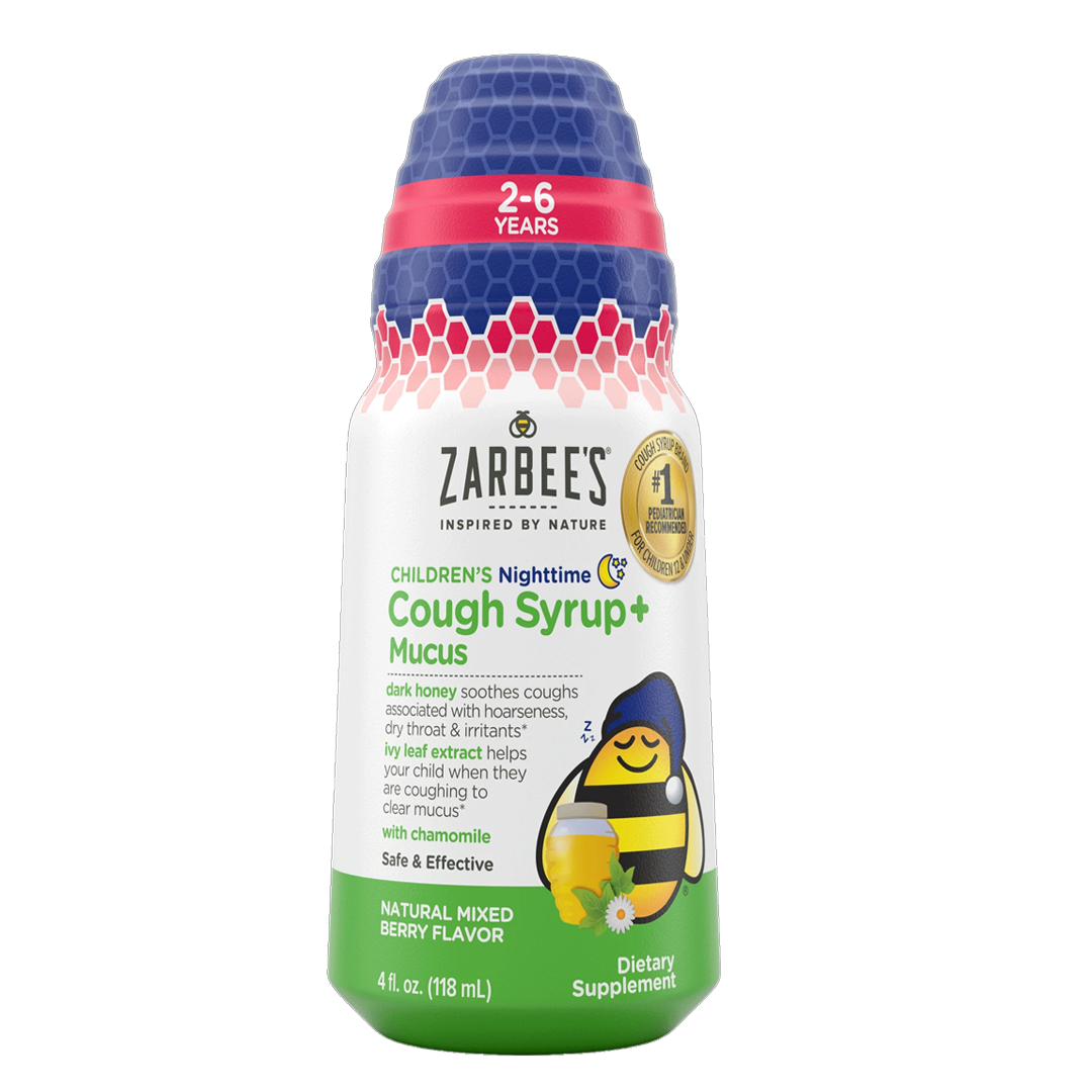 Zarbee's Cough Syrup Mucus, Children's, Nighttime, Natural Mixed Berry Flavor 4 Fl Oz