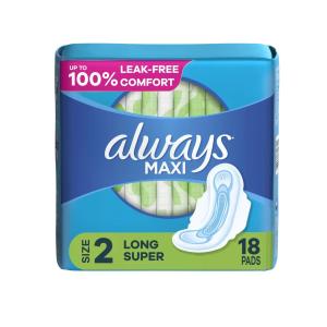 Always Maxi Pads, Flexi Wings, Long Super, Size 2