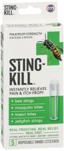 Sting-Kill First Aid Maximum Strength External Anesthetic Swabs, 5 Disposable Swabs