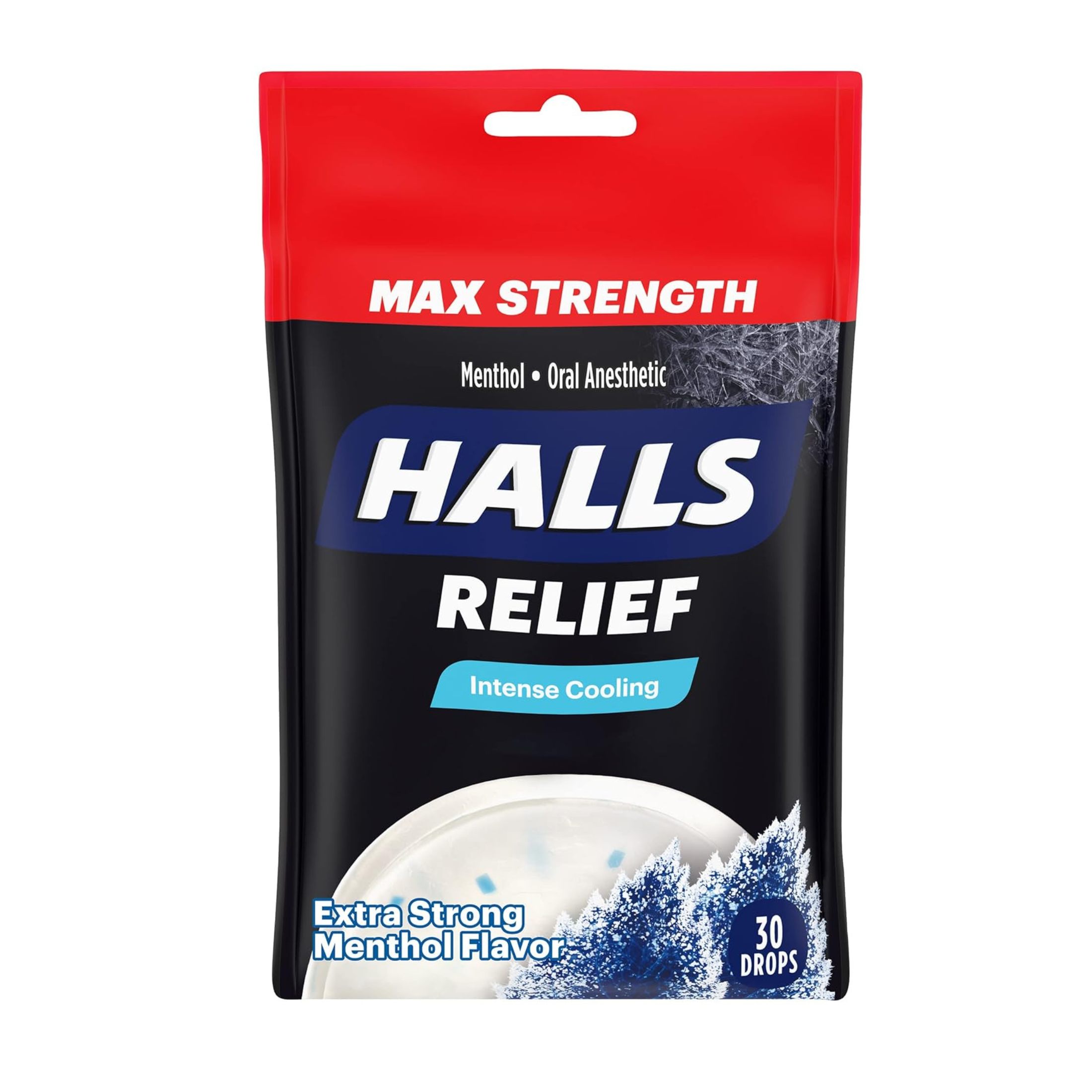 Halls Cough Drops, Max Strength, Relief, Extra Strong Menthol Flavor