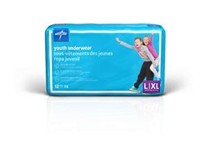 Medline Industries DryTime Youth Protective Underwear Large/Extra-Large, 20" To 28" Waist