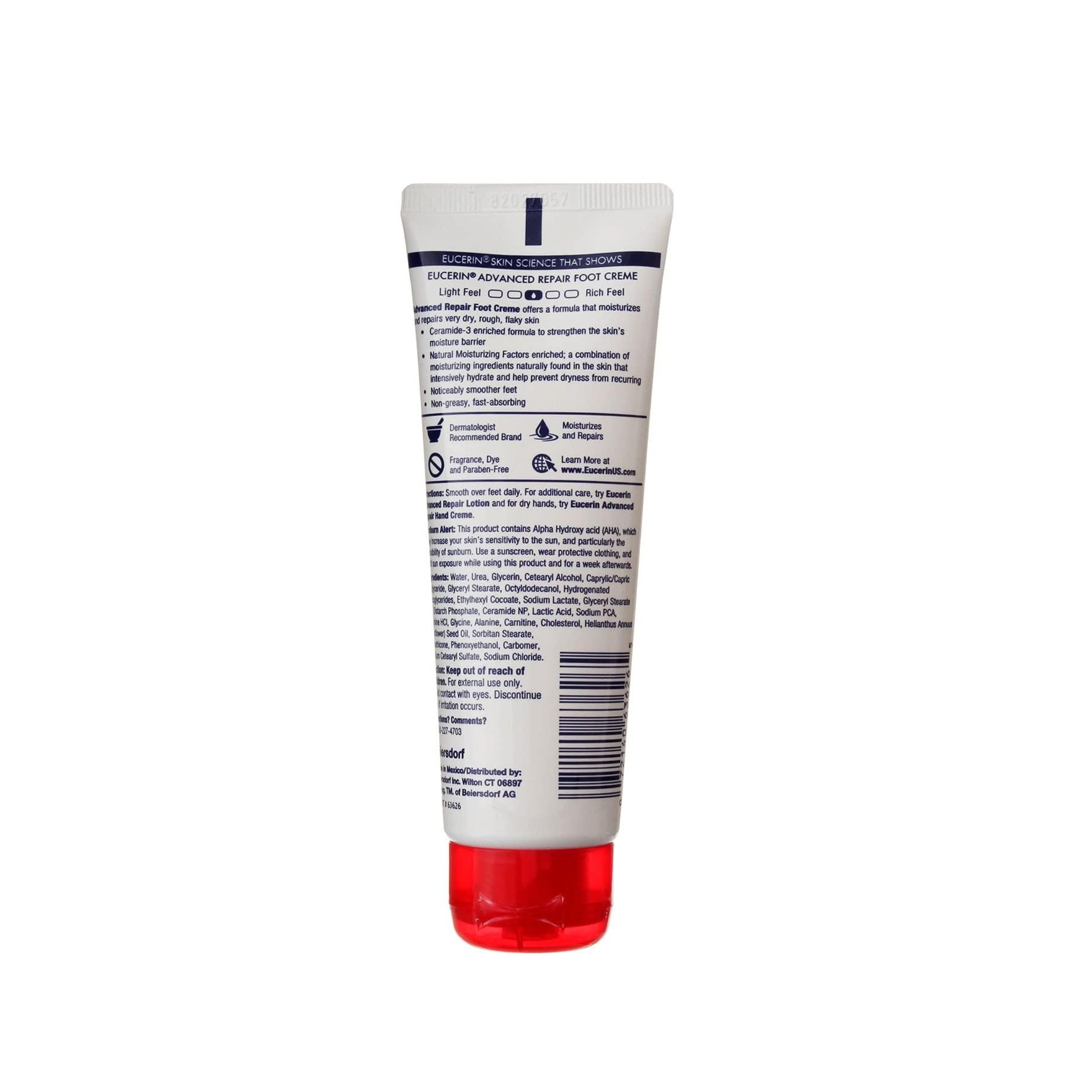 Eucerin Intensive Repair Foot Cream, Fragrance Free, 3 Oz