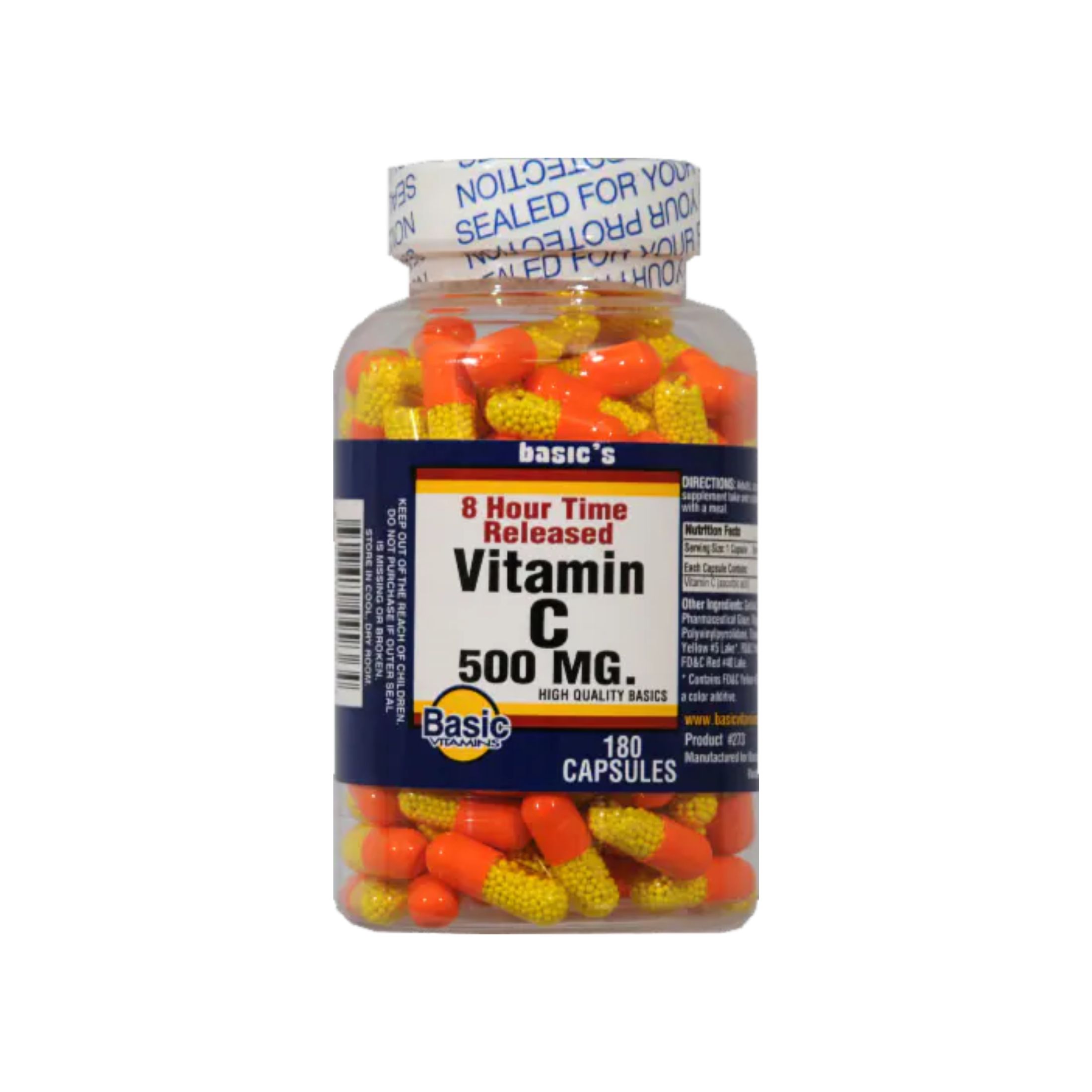 Basic Vitamins 8 Hour Time Released Vitamin C 500 Mg