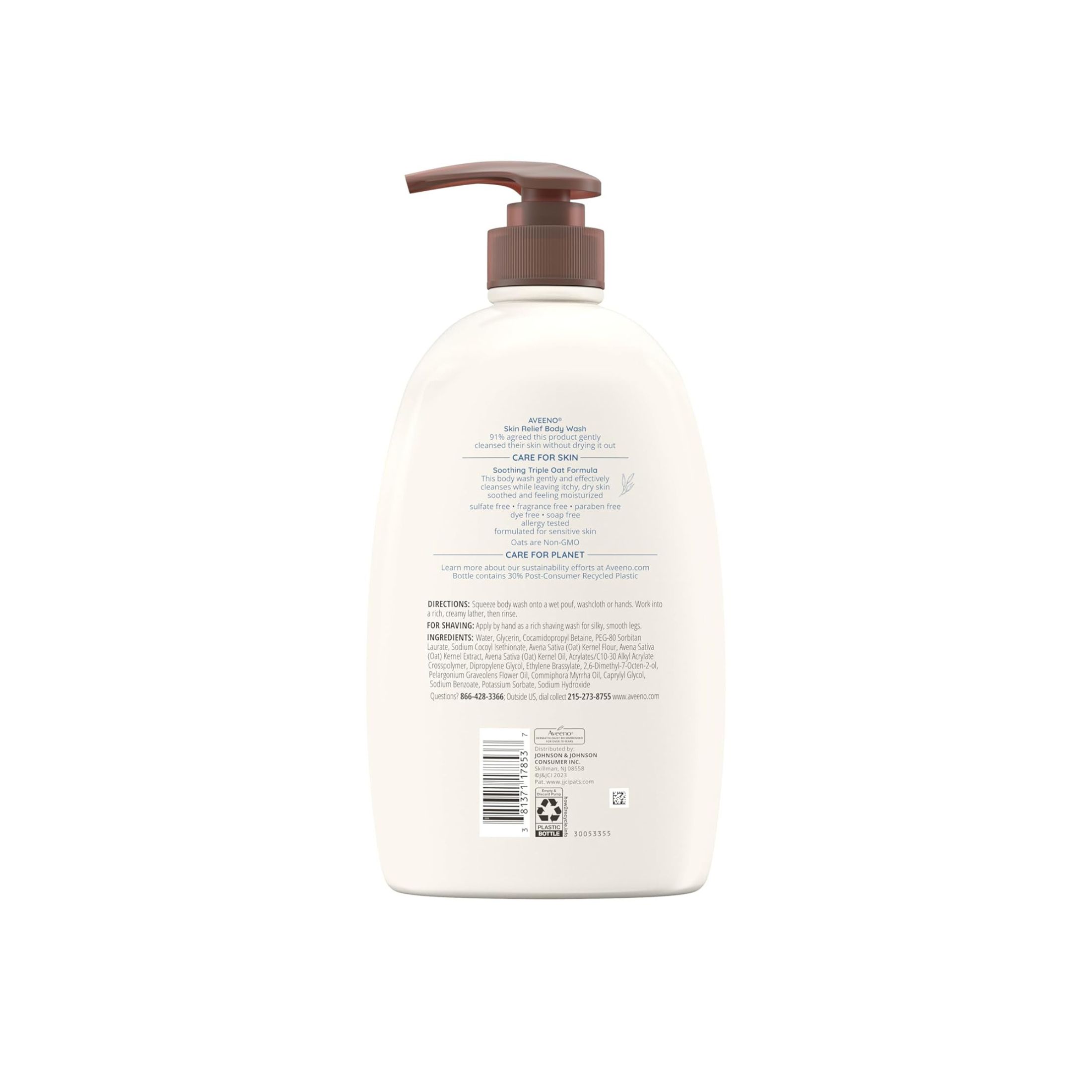 Aveeno Skin Relief Body Wash, Fragrance Free, 12 Fl Oz