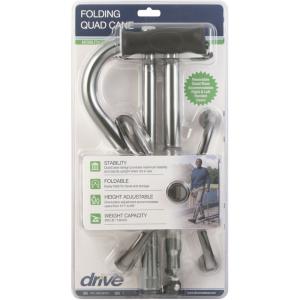 Drive Folding Quad Cane – Small Base, Charcoal