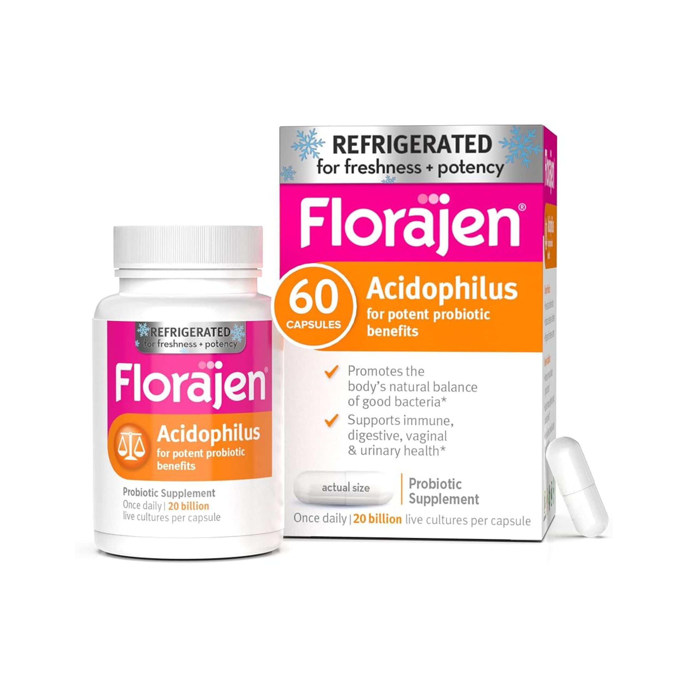 Florajen Acidophilus Probiotic Capsules 60 Caps
