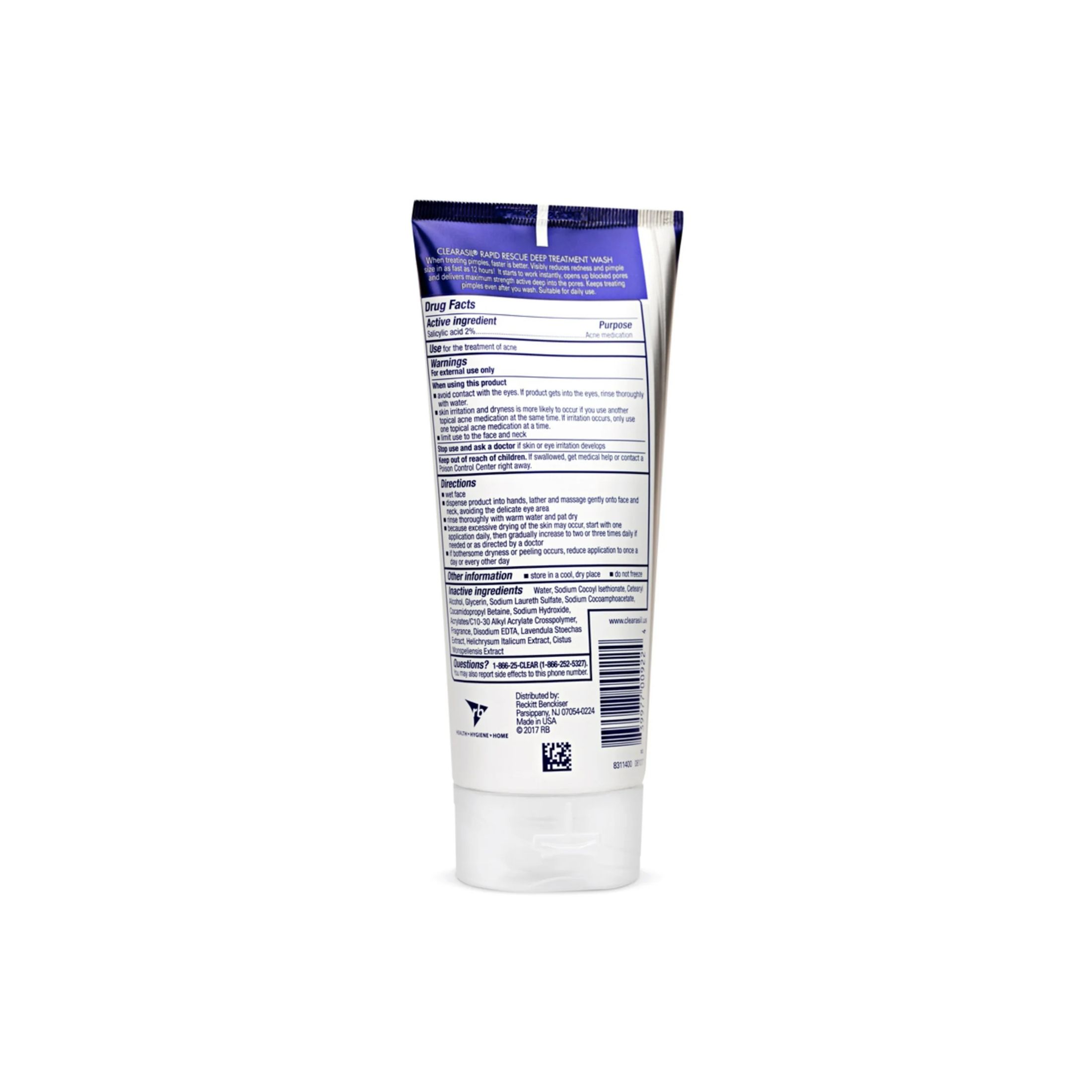 Clearasil Rapid Rescue Deep Treatment Wash Salicylic Acid Acne Medication Maximum Strength 6.78 Fl Oz