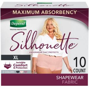 Depend Silhouette Incontinence Underwear, Extra-Large, Maximum Absorbency - Pink