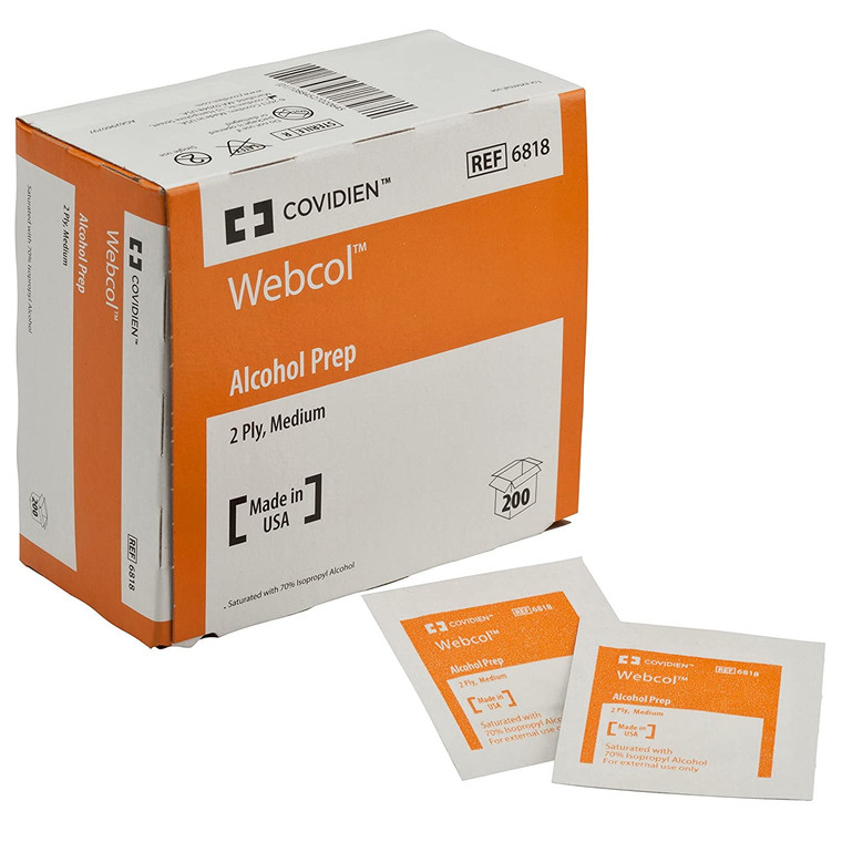 Kendall Alcohol Preps Pads Webcol - 200 / Box