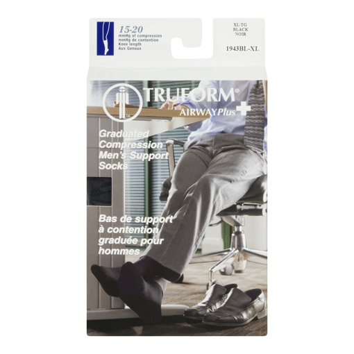 Truform 1943 Men's Dress Compression Socks 15-20 Mmhg Knee High