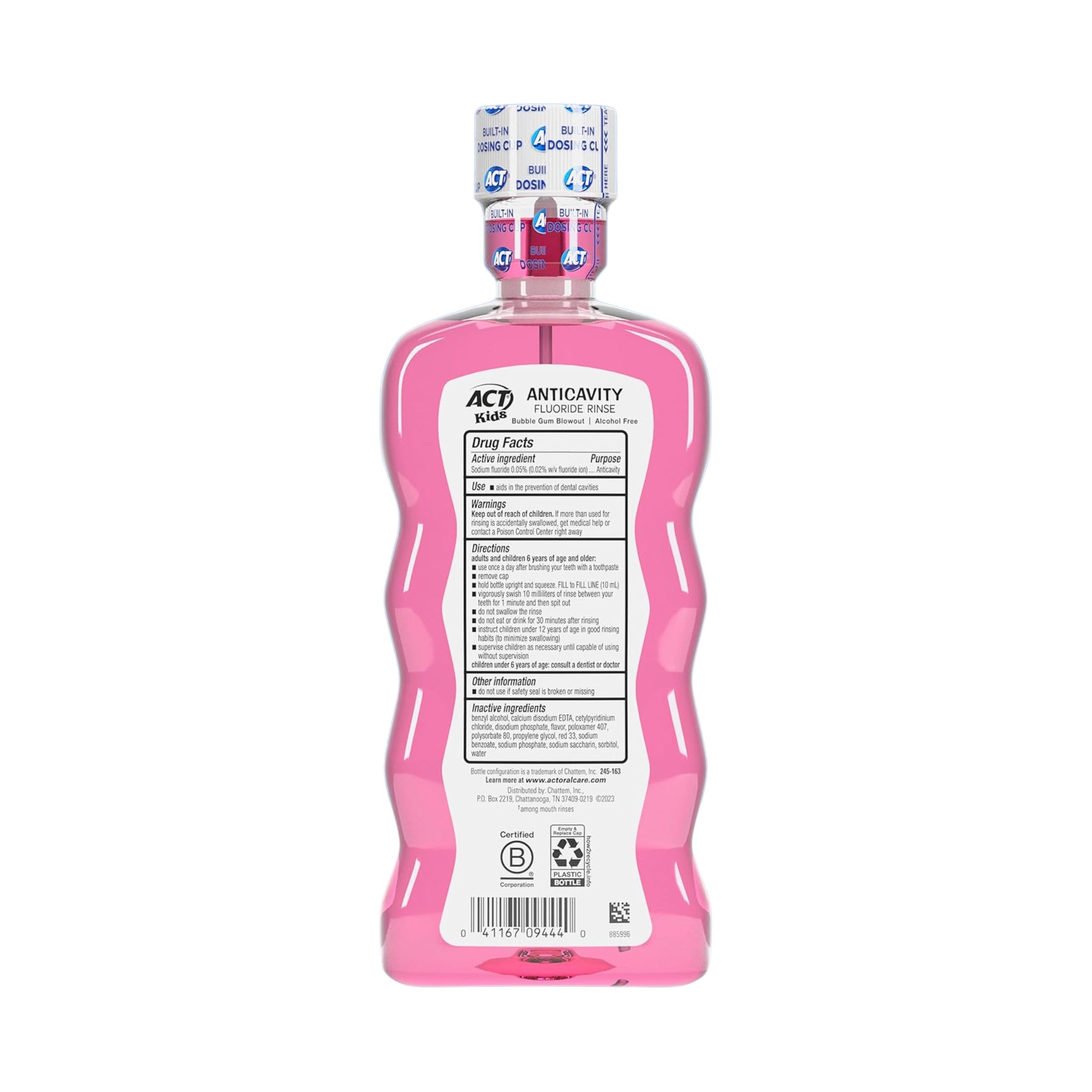 Act Kids Anticavity Fluoride Rinse Bubblegum Blowout 16.9 Oz