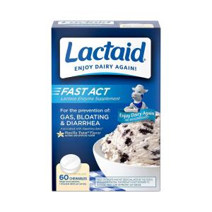 Lactaid Lactase Enzyme Supplement, Fast Act, Chewables, Vanilla Twist Flavor